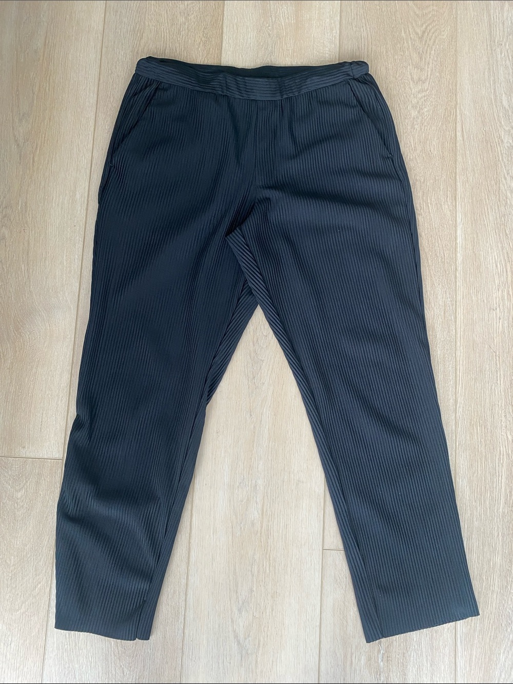 ZARA Men's Black Ribbed Stretch Pants